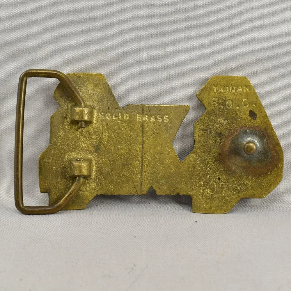 Belt Buckle 4X4 Four By Four Solid‎ Brass Four Wheel Drive Made In Taiwan R.O.C.